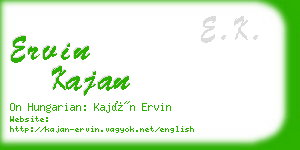 ervin kajan business card